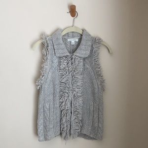 Banana Republic Fuzzy Vest, Gray, XS Petite